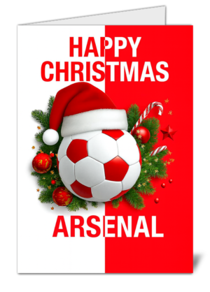 Arsenal Fan Football Themed Christmas Card - High Quality Gloss Christmas Card 495