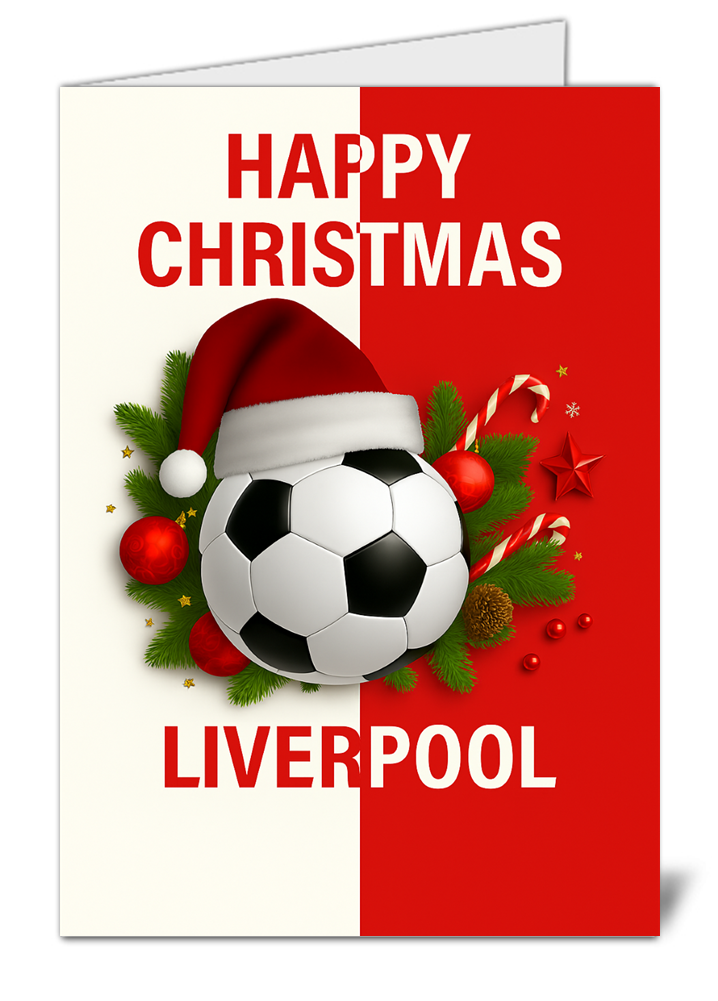 Liverpool fan football themed christmas card 497 liverpool fan football themed christmas card high quality gloss christmas card 497 | uk wide print