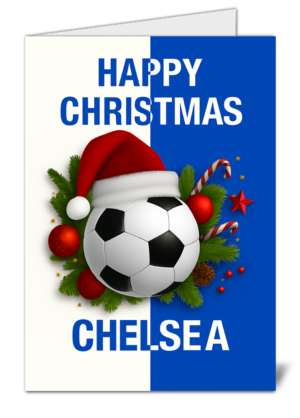Chelsea Fan Football Themed Christmas Card - High Quality Gloss Christmas Card 498