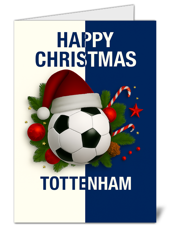 Tottenham fan football themed christmas card 499 tottenham fan football themed christmas card high quality gloss christmas card 499 | uk wide print