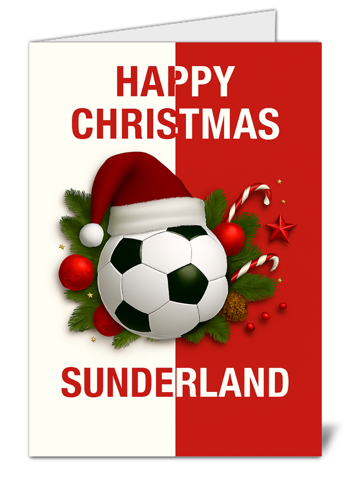 Sunderland fan football themed christmas card 502 sunderland fan football themed christmas card high quality gloss christmas card 502 | uk wide print