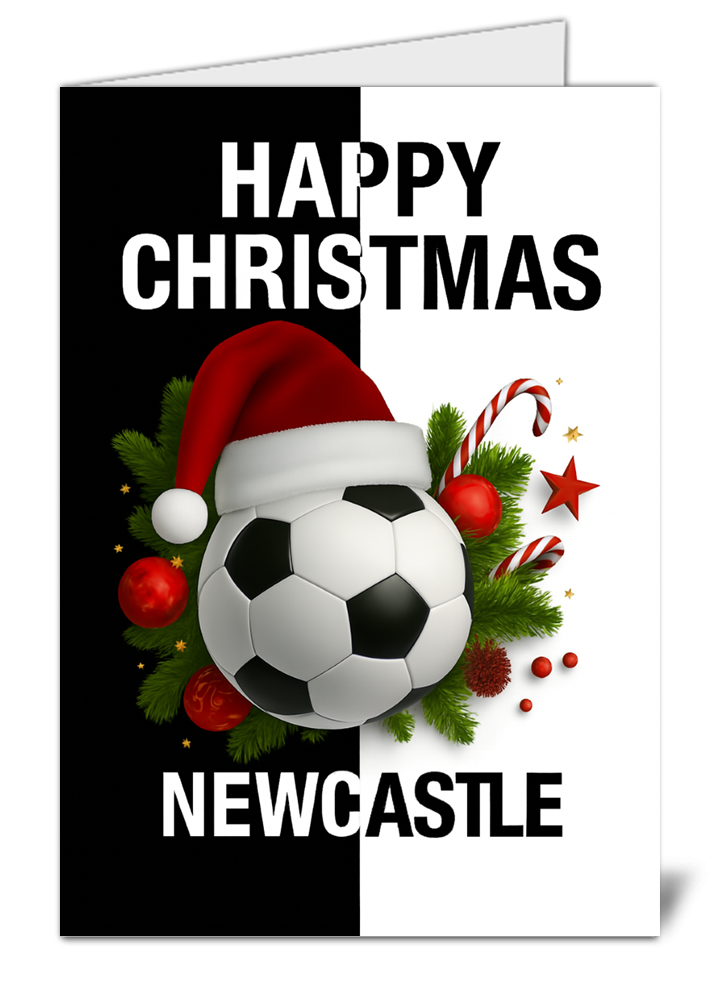 Newcastle fan football themed christmas card 367 newcastle fan football themed christmas card high quality gloss christmas card 367 | uk wide print