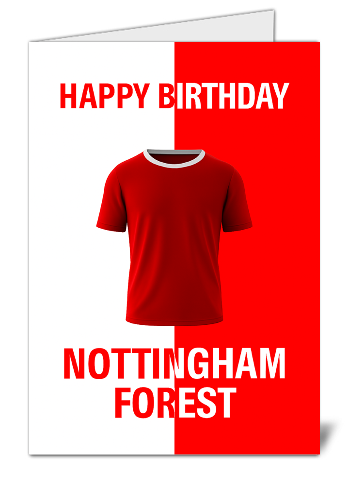 Nottingham forest fan football shirt themed happy birthday card 336 nottingham forest fan football shirt themed happy birthday card high quality gloss birthday card 336 | uk wide print