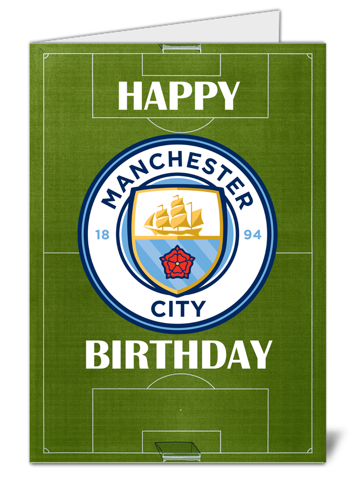 Manchester city fan football pitch themed happy birthday card 783 manchester city fan football pitch themed happy birthday card high quality gloss birthday card 783 | uk wide print