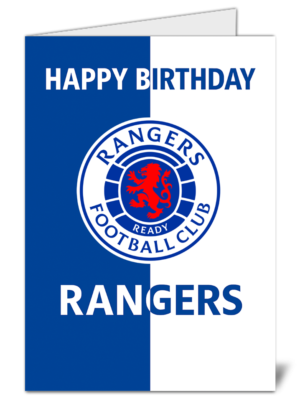 Rangers Fan Football Birthday Card – High Quality Gloss Finish, A5 Greeting Card 109