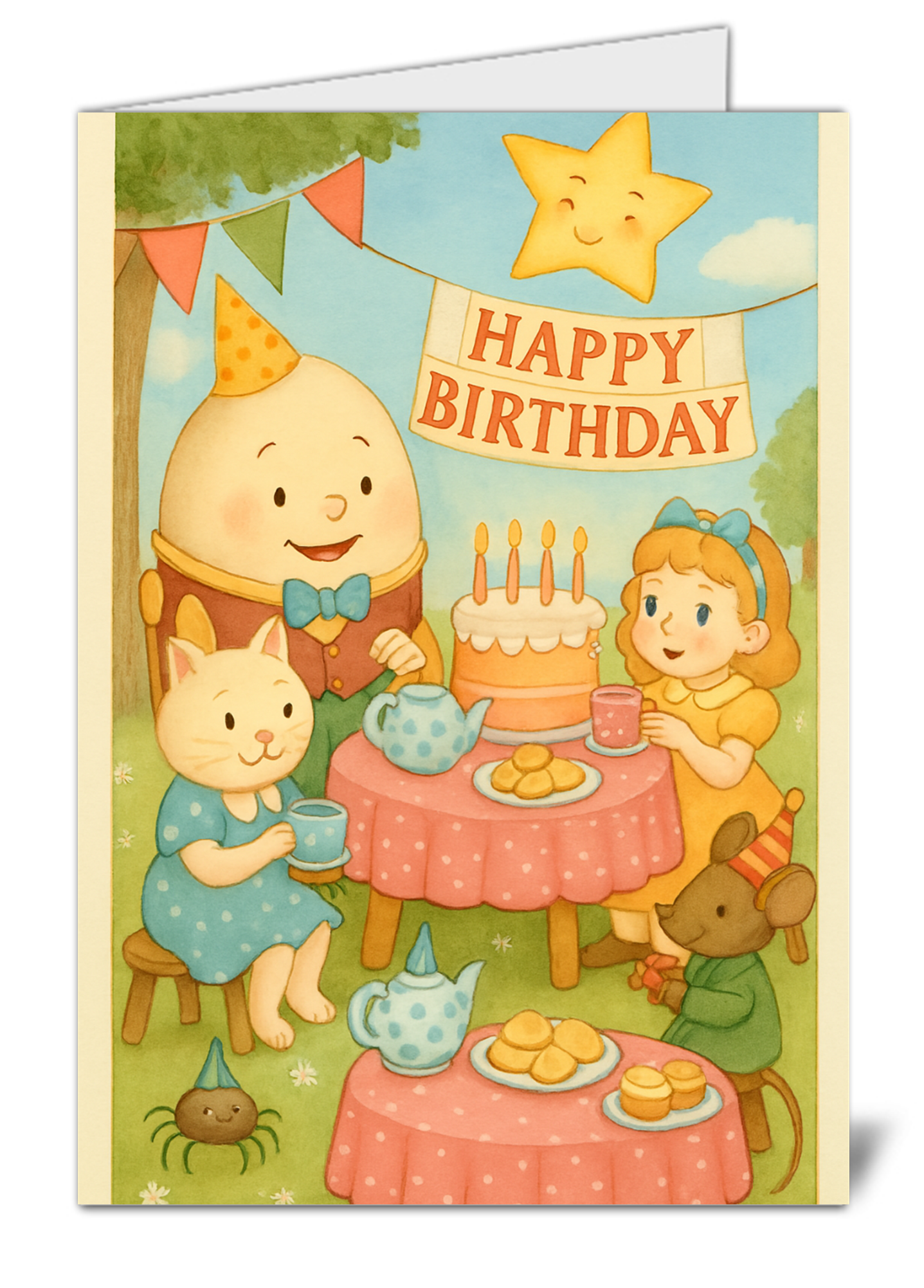 Nursery rhyme characters party kids themed happy birthday card 17 nursery rhyme characters party kids themed happy birthday card high quality gloss birthday card 17 | uk wide print