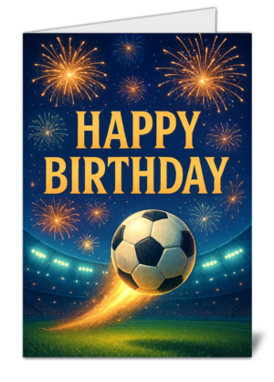 Football Themed Happy Birthday Card - High Quality Gloss Birthday Card 149