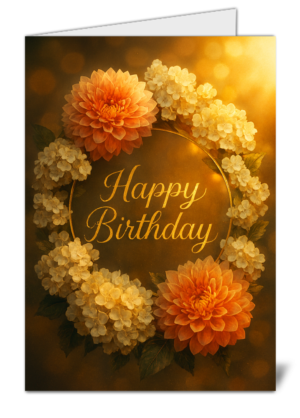 Floral Themed Happy Birthday Card - High Quality Gloss Birthday Card 405