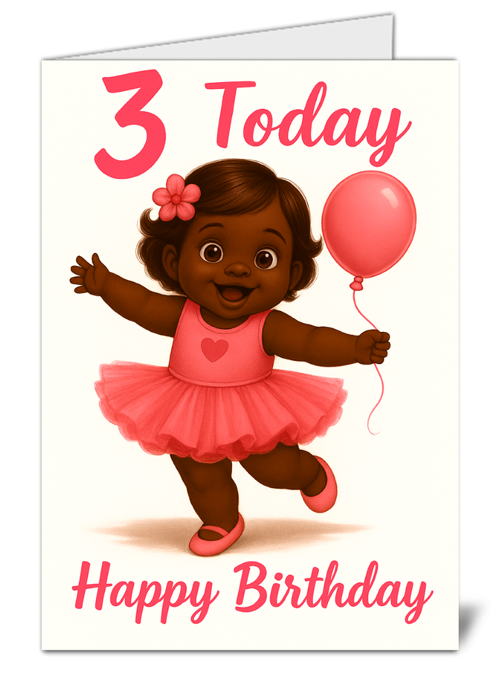 Happy 3rd birthday baby girl themed happy birthday card 158-3 happy 3rd birthday baby girl themed happy birthday card high quality gloss birthday card 158 3