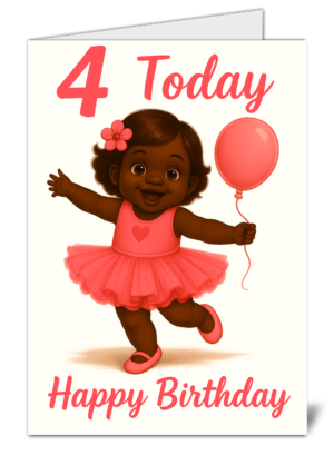 happy 4th birthday baby girl themed happy birthday card   high quality gloss birthday card 158 4 | uk wide print