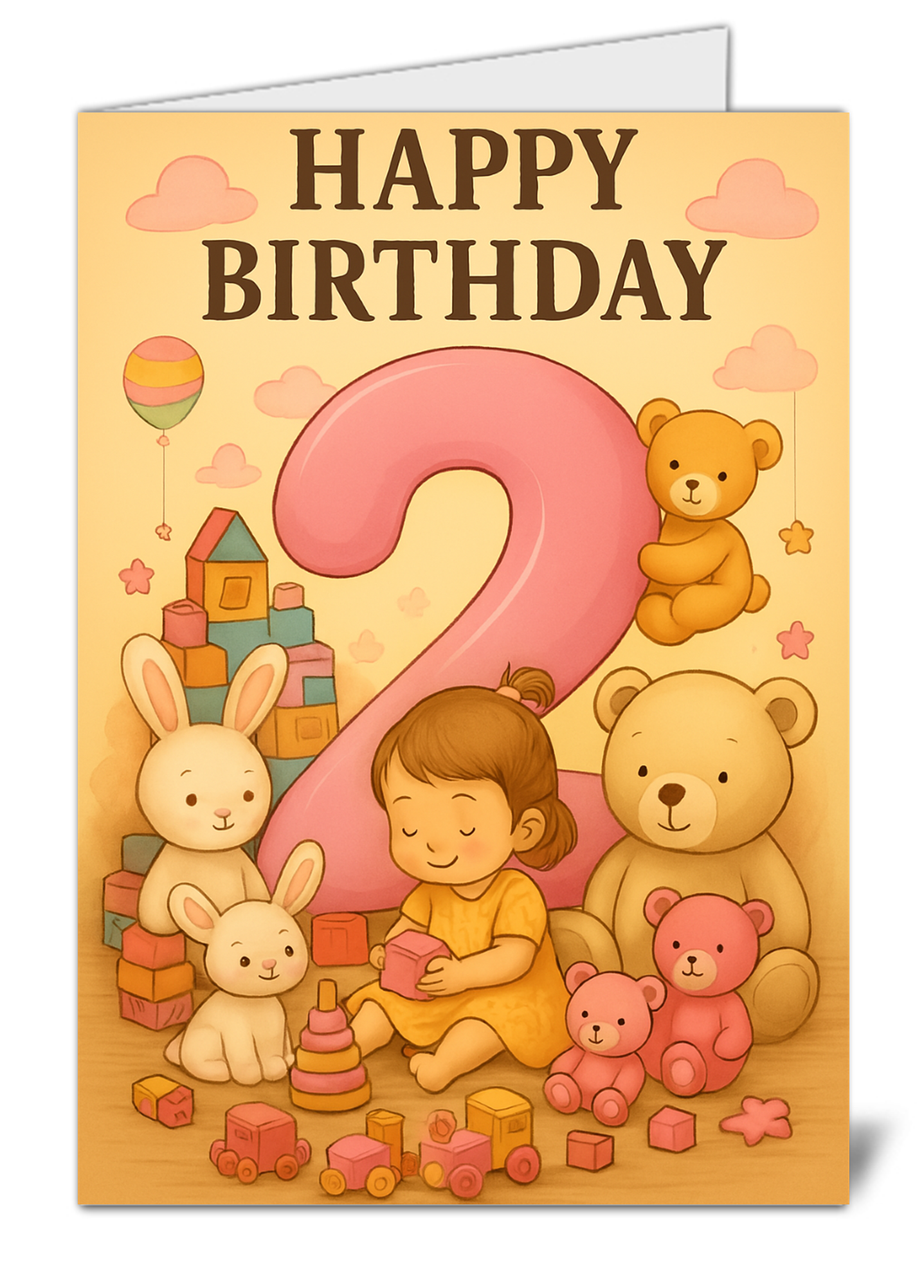 Happy 2nd birthday baby girl themed happy birthday card 44 happy 2nd birthday baby girl themed happy birthday card high quality gloss birthday card 44 | uk wide print