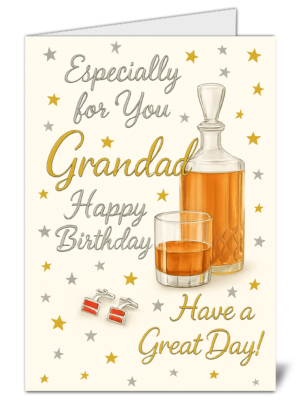 Grandad Themed Happy Birthday Card High Quality Gloss Birthday Card 80