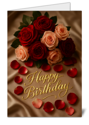 beautiful floral themed happy birthday card high quality gloss birthday card 387