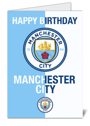 Manchester City Fans Football Themed Happy Birthday Card High Quality Gloss Birthday Card 92