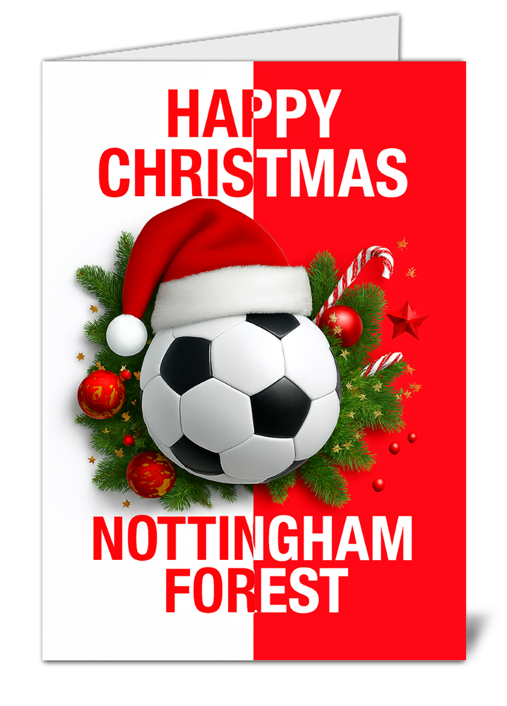 Nottingham forest fan football themed christmas card 335 nottingham forest fan football themed christmas card high quality gloss christmas card 335 | uk wide print