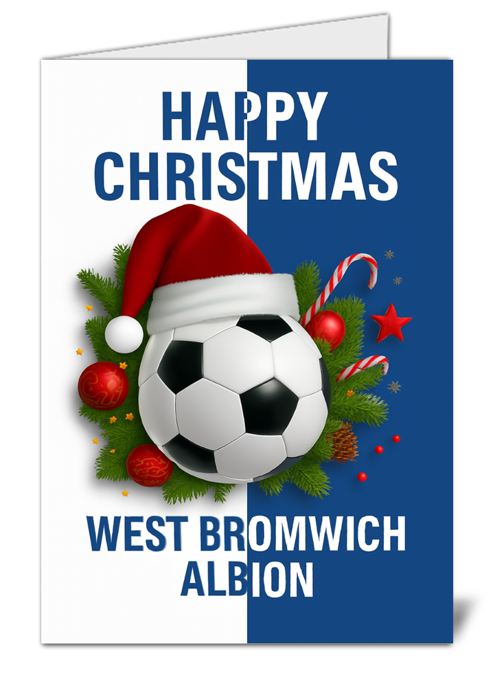 West bromwich albion fan football themed christmas card 351 west bromwich albion fan football themed christmas card high quality gloss christmas card 351 | uk wide print