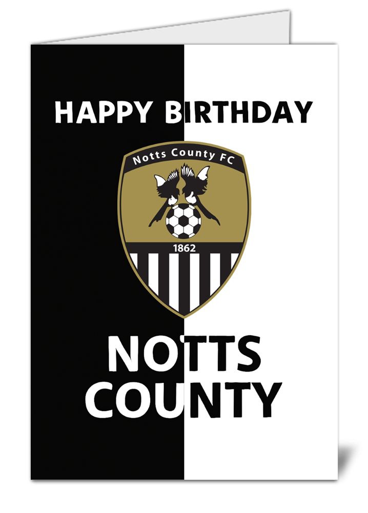 notts county fan football themed happy birthday card  high quality gloss birthday card 273 | uk wide print
