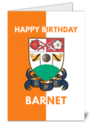 Barnet Fan Football Themed Happy Birthday Card – High Quality Gloss Birthday Card 280