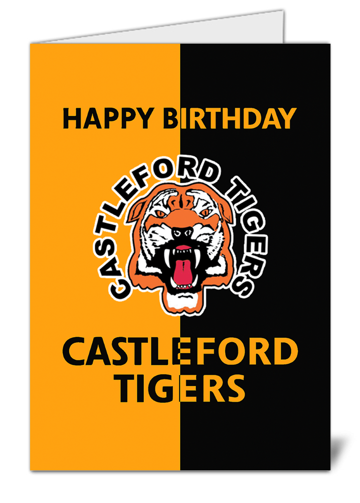 Castleford tigers fan rugby themed happy birthday card 299 castleford tigers fan rugby themed happy birthday card high quality gloss birthday card 299 | uk wide print