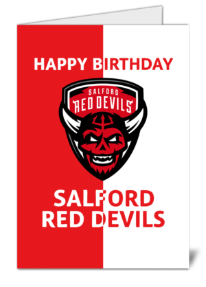 Salford red devils fan rugby themed happy birthday card 300 salford red devils fan rugby themed happy birthday card high quality gloss birthday card 300 | uk wide print
