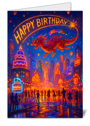Birthday Carnival Themed Happy Birthday Card – High Quality Gloss Birthday Card 321