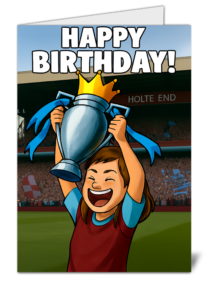 Aston villa fan themed happy birthday card 332 aston villa fan themed happy birthday card high quality gloss birthday card 332 | uk wide print