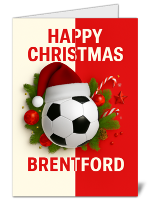 Brentford Fan Christmas Card - High Quality Gloss Football Themed Christmas Card 359