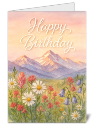 Beautiful Floral Themed Happy Birthday Card – High Quality Gloss Birthday Card 371
