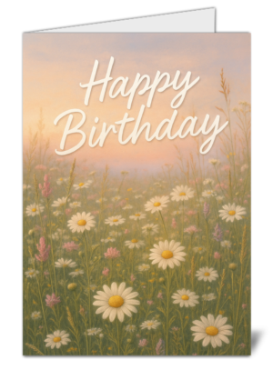 Beautiful Floral Themed Happy Birthday Card – High Quality Gloss Birthday Card 372