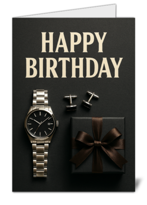 Simplistic Luxury Themed Happy Birthday Card - High Quality Gloss Birthday Card 61