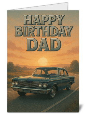 Simplistic Happy Birthday Dad Themed Happy Birthday Card – High Quality Gloss Birthday Card 384