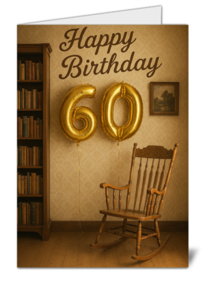 Simplistic Themed Happy 60th Birthday Card - High Quality Gloss Birthday Card 62