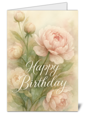 Simplistic Floral Themed Happy Birthday Card – High Quality Gloss Birthday Card 396