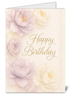 Simplistic Floral Themed Happy Birthday Card – High Quality Gloss Birthday Card 400