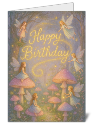 magical fairy themed happy birthday card  high quality gloss birthday card 414 | uk wide print