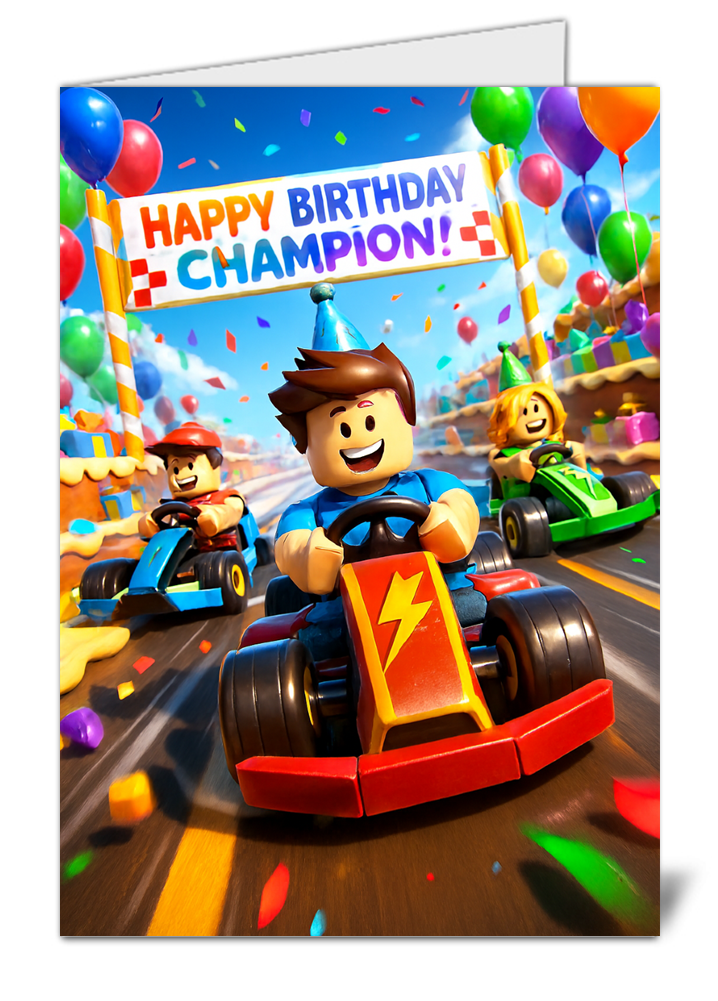 roblox themed happy birthday card  high quality gloss birthday card 440 | uk wide print
