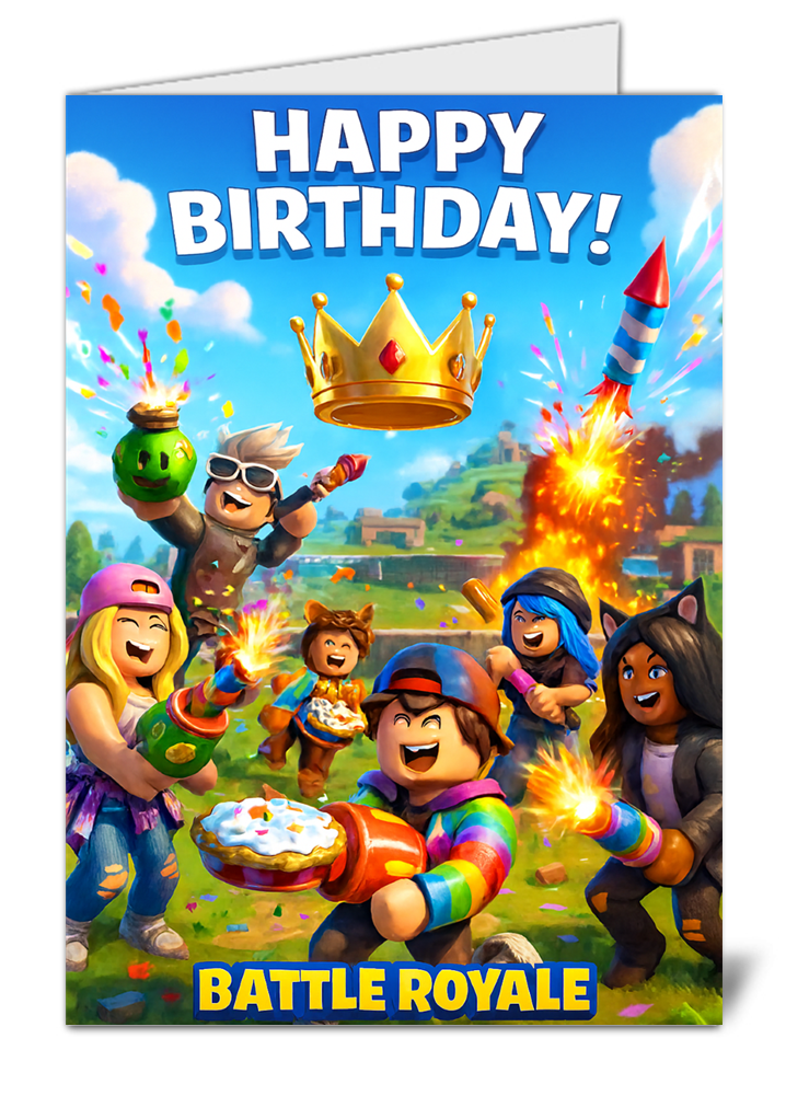 roblox themed happy birthday card  high quality gloss birthday card 441 | uk wide print