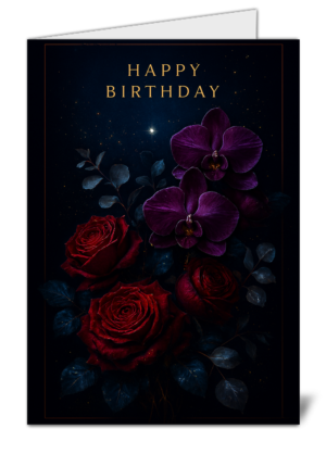 Floral Themed Happy Birthday Card – High Quality Gloss Birthday Card 445