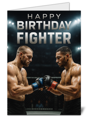 happy birthday fighter themed happy birthday card  high quality gloss birthday card 454 | uk wide print
