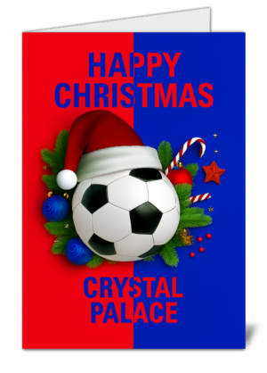 Crystal Palace Fan Football Themed Happy Christmas Card - High Quality Gloss Festive Christmas Card 505