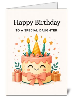 Happy Birthday To A Special Daughter Happy Birthday Card - High Quality Gloss Birthday Card 71