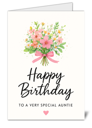 Happy Birthday To A Special Auntie Happy Birthday Card - High Quality Gloss Birthday Card 72