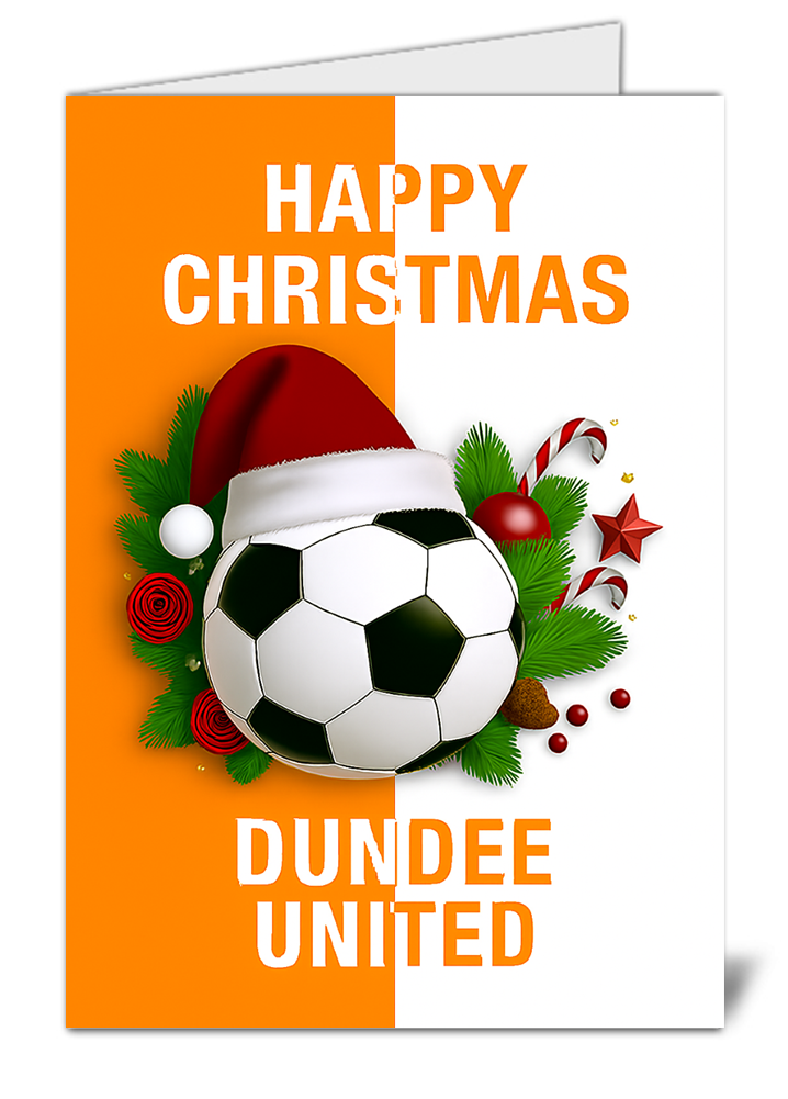 Dundee united fan football themed happy christmas card 525 dundee united fan football themed happy christmas card high quality gloss festive christmas card 525 | uk wide print