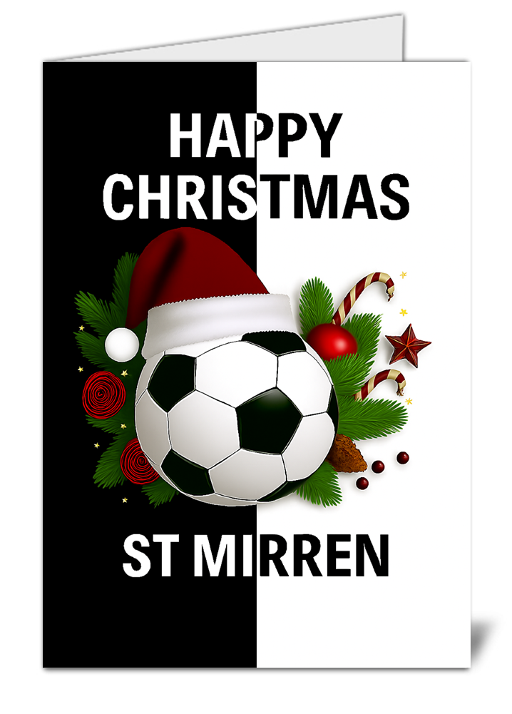 St mirren fan football themed happy christmas card 526 st mirren fan football themed happy christmas card high quality gloss festive christmas card 526 | uk wide print