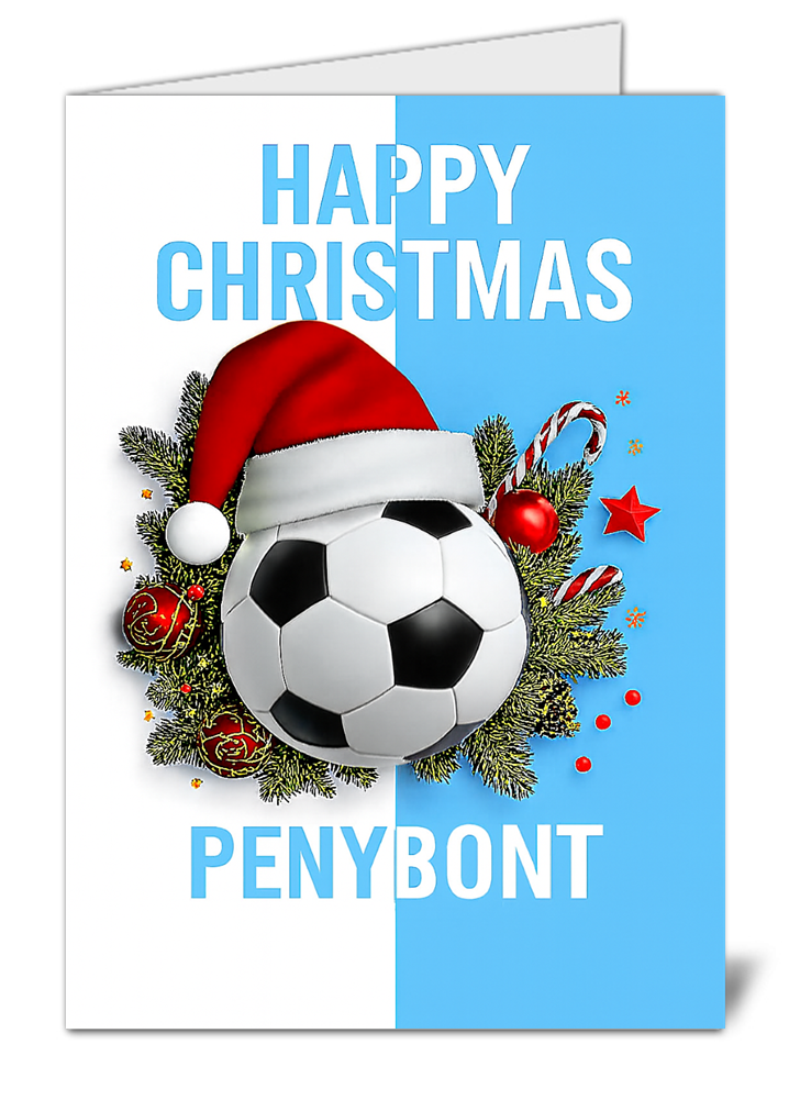 Penybont fan football themed happy christmas card 531 penybont fan football themed happy christmas card high quality gloss festive christmas card 531 | uk wide print