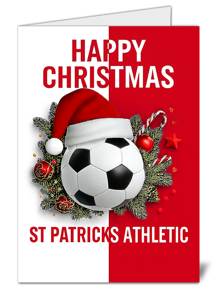 St patricks athletic fan football themed happy christmas card 537 st patricks athletic fan football themed happy christmas card high quality gloss festive christmas card 537 | uk wide print