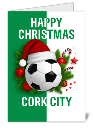 Cork City Fan Football Themed Happy Christmas Card - High Quality Gloss Festive Christmas Card 542