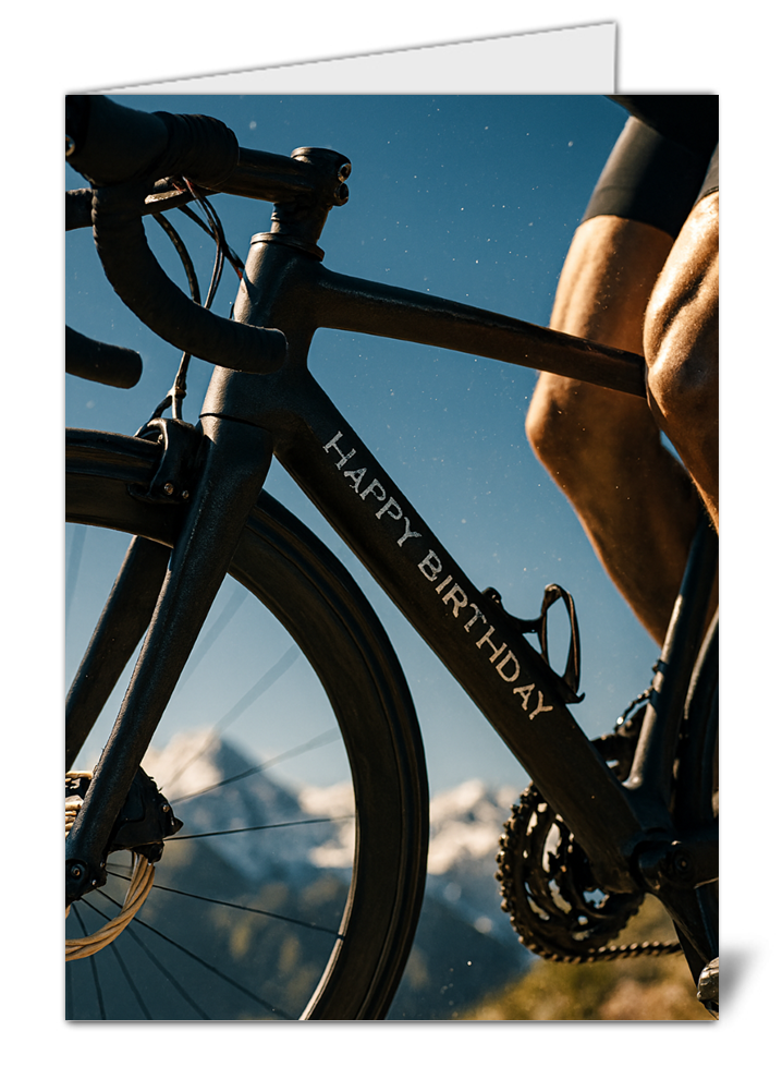 unique scenic bike themed happy birthday card   high quality gloss birthday card 551 | uk wide print