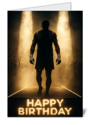 boxing walkout themed happy birthday card   high quality gloss birthday card 563 | uk wide print