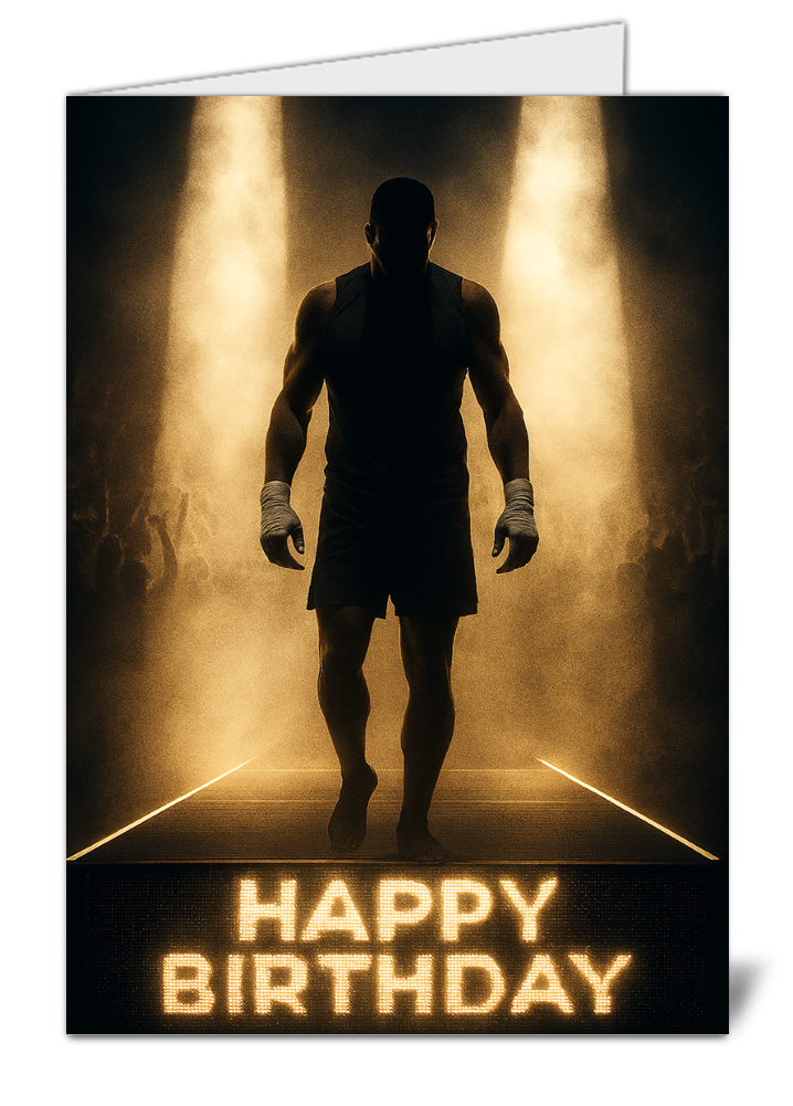 Boxing walkout themed happy birthday card 563 boxing walkout themed happy birthday card high quality gloss birthday card 563 | uk wide print